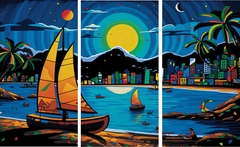 QUADRO TRÍPTICO RIO DE JANEIRO DESENHO BRITTO