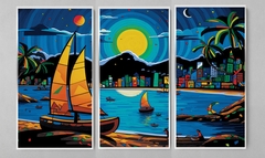 QUADRO TRÍPTICO RIO DE JANEIRO DESENHO BRITTO - comprar online