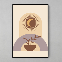 Quadro Minimalista Boho Plantas Sol - loja online