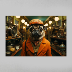 Quadro Decorativo Pug - Wes Anderson Style