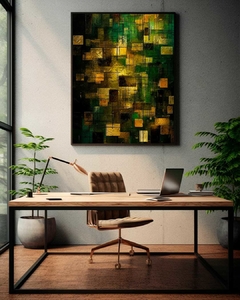 Quadro Cubos Green Gold