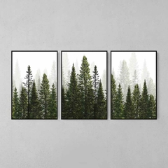 Quadros Decorativo Tríptico Floresta Verde