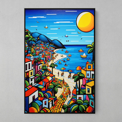 Quadro Praia Rio de Janeiro estilo Romero Britto - comprar online