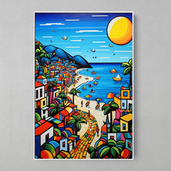 Quadro Praia Rio de Janeiro estilo Romero Britto na internet