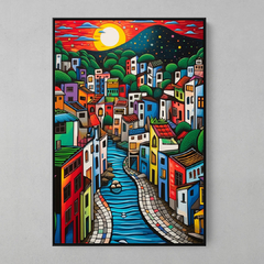 Quadro Comunidade Rio de Janeiro estilo Romero Britto - comprar online