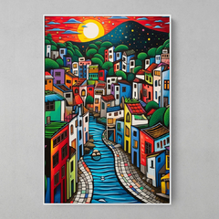 Quadro Comunidade Rio de Janeiro estilo Romero Britto na internet