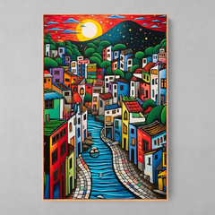 Quadro Comunidade Rio de Janeiro estilo Romero Britto - loja online