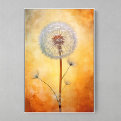 Quadro Flor Dente de Leão aquarela laranja - comprar online