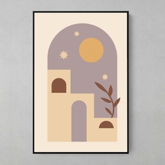 Quadro Minimalista Boho Planta Estrelas