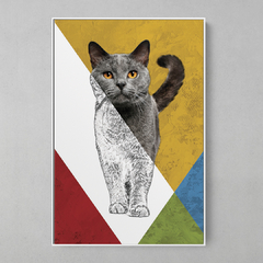 Quadro Decorativo Gato Color - comprar online