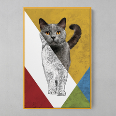 Quadro Decorativo Gato Color - loja online