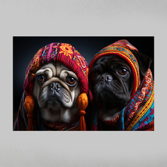 Quadro Decorativo Pug Brothers