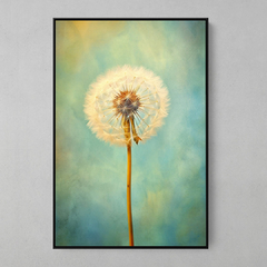 Quadro Flor Dente de Leão aquarela azul - comprar online