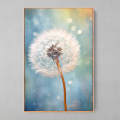 Quadro Flor Dente de Leão aquarela azul - comprar online