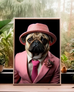 Quadro Decorativo Pug Estiloso