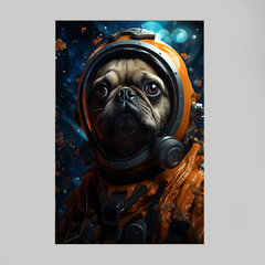 Quadro Decorativo Pug Astronauta