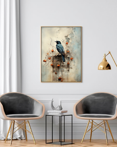 Quadro Decorativo Collage Bird Old Photo