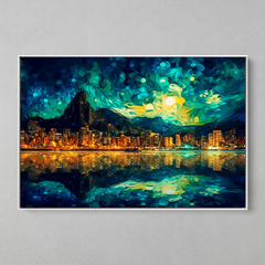 Quadrinho Decorativo Rio de Janeiro Noite Estrelada - comprar online