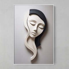 Quadro Decorativo White Brunette Plaster Art - comprar online