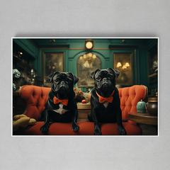 Quadro Decorativo Pugs Reis do Castelo - comprar online