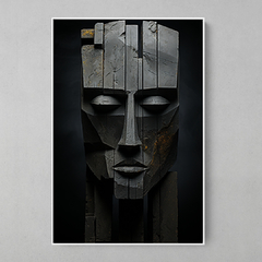 Quadro Decorativo Escultura de Pedra Detalhes Dourados - comprar online