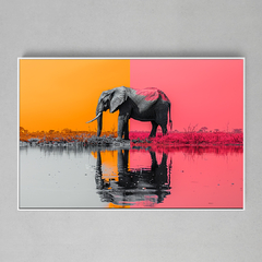 Quadro Decorativo Elefante Saturado - comprar online