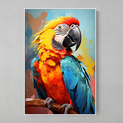 Quadro Decorativo Arara Colorida - comprar online