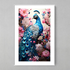 Quadro Decorativo Pavão Florido - comprar online