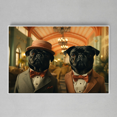 Quadro Decorativo Duo Canino em Traje Formal - comprar online