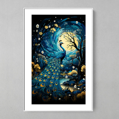 Quadro Decorativo Pavão Luar - comprar online