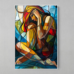 Quadro Decorativo Mulher Cubismo Colorida - comprar online