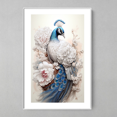 Quadro Decorativo Pavão Artístico - comprar online