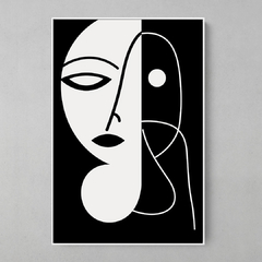 Quadro Decorativo Mulher Linhas Preto e Branco - comprar online