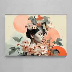 Quadro Decorativo Collage Mulher Rosas e Flores - comprar online