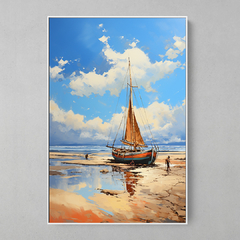 Quadro Decorativo Barco Maré Baixa - comprar online