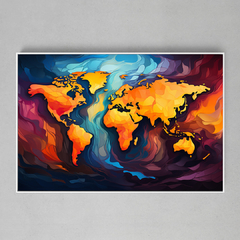 Quadro Decorativo Golden Map - comprar online