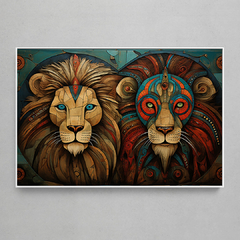 Quadro Decorativo Leões Artísticos - comprar online