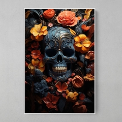 Quadro Blue SkullFlowers - comprar online