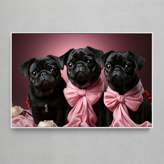 Quadro Decorativo Filhotes de Pug - comprar online