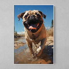 Quadro Decorativo Pug no Riacho