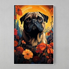 Quadro Decorativo Pug Ilustração