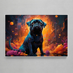 Quadro Decorativo Pug Ilustração