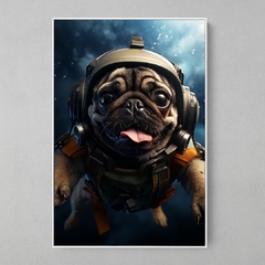 Quadro Decorativo Pug Mergulhador