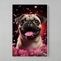 Quadro Decorativo Pug Pink