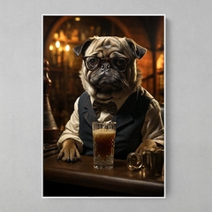 Quadro Decorativo Pug Sábio