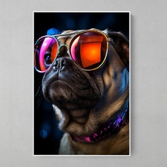 Quadro Decorativo Pug Sunglass