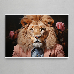 Quadro Decorativo Leão - Estilo Wes Anderson na internet