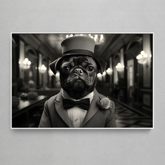 Quadro Decorativo Pug - Wes Anderson Style - Preto e Branco - comprar online