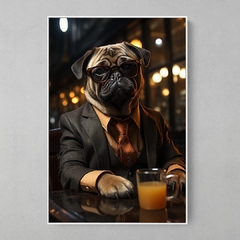 Quadro Decorativo Pug de Negócios