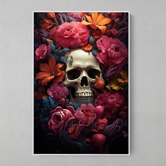 Quadro Flower White Skull - comprar online